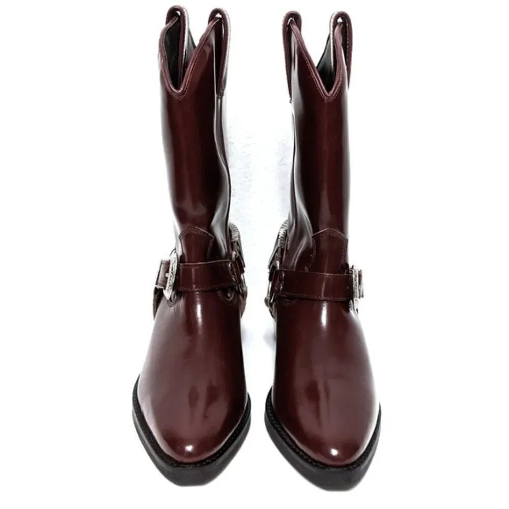 NWOB FREE PEOPLE Ridge Leather Western Boots 37 - Picture 4 of 13
